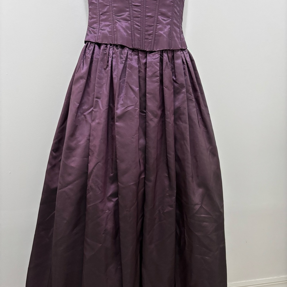 Vintage 90s Y2K Purple Corset Dress Jessica McClintock Gunne Sax Iridescent Prom - Picture 4 of 15
